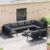 vidaXL Ensemble de canapé de jardin avec coussin 9 pcs Noir Acier