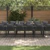 vidaXL Ensemble de salle &agrave; manger pour jardin 17 pcs Noir Acier