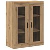 vidaXL Haut Armoire 2 pcs Ch&ecirc;ne artisanal Bois Agglom&eacute;r&eacute; et Verre