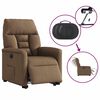 vidaXL Fauteuil inclinable &eacute;lectrique marron tissu