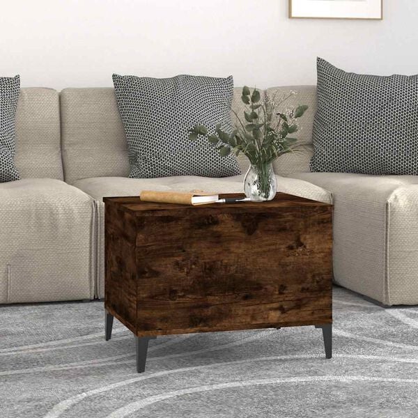 vidaXL Table basse Chêne fumé 60x44,5x45 cm Bois d'ingénierie