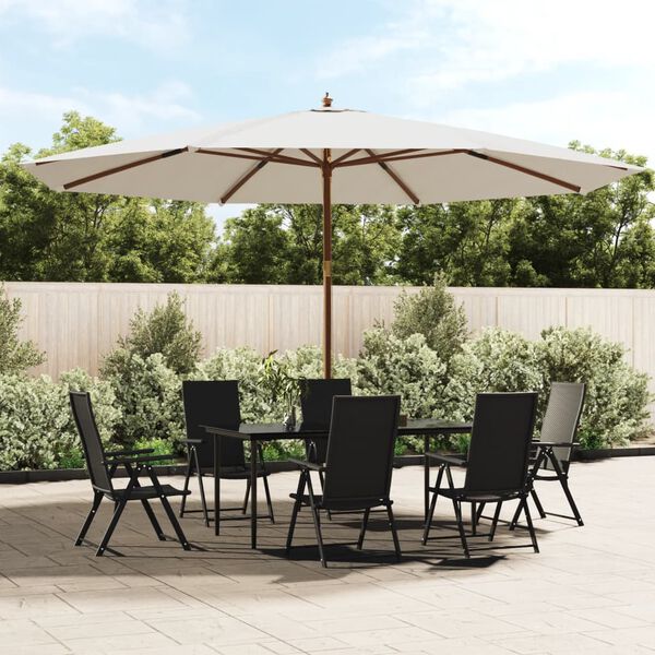 vidaXL Parasol de jardin avec m&acirc;t en bois sable 400x273 cm