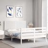 vidaXL Cadre de lit sans matelas blanc 140x190 cm bois massif
