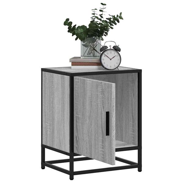 vidaXL Tables de chevet 2 pcs sonoma gris bois d'ing&eacute;nierie et m&eacute;tal