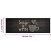 vidaXL Tapis de cuisine lavable imprim&eacute; tasse noir 60x180 cm velours