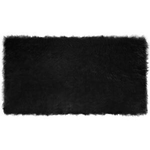 vidaXL Tapis en fausse TAFALLA Noir 60 x 110 cm Polyester