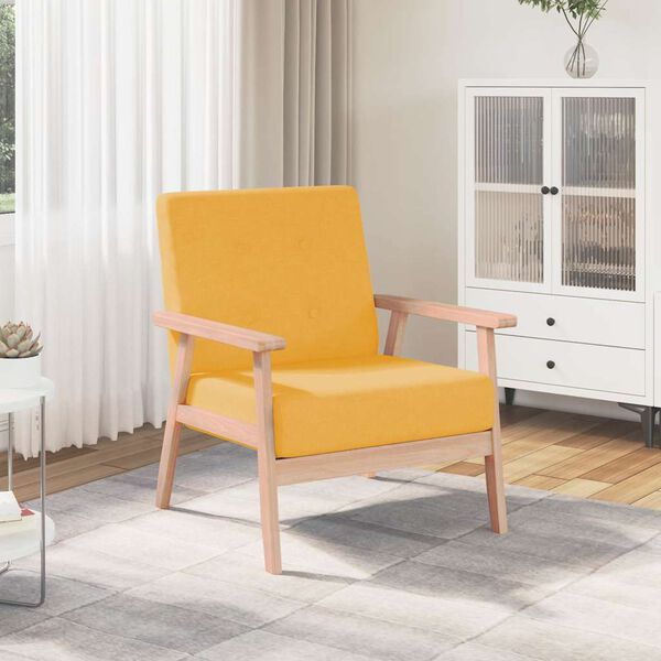 vidaXL Fauteuil jaune tissu