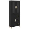 vidaXL Haut Armoire Ch&ecirc;ne noir 34,5 x 34 x 180 cm Bois d'ing&eacute;nierie