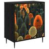 vidaXL Commode ZAANDAM Imprim&eacute; for&ecirc;t 66 x 36,5 x 76 cm Ch&ecirc;ne noir