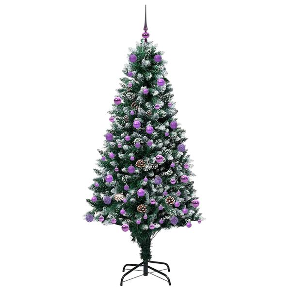 vidaXL Sapin de Noël artificiel Vert 180 cm PVC, Acier et Plastique