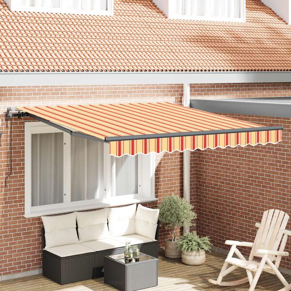 vidaXL Auvent R&eacute;tractable Jaune et Orange 350 x 250 cm