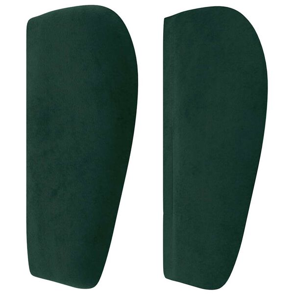 vidaXL T&ecirc;te de lit avec oreilles Vert fonc&eacute; 163x23x78/88 cm Velours