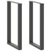 vidaXL Pieds de table de bar en U 2 pi&egrave;ces anthracite 60x(100-101) cm