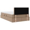 vidaXL Lit avec rangement et LED avec matelas Cappuccino 120 x 190 cm