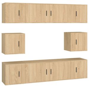 vidaXL Ensemble de meubles TV 8 pcs Ch&ecirc;ne sonoma Bois d'ing&eacute;nierie