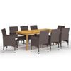 vidaXL Ensemble &agrave; manger de jardin 9 pcs Marron