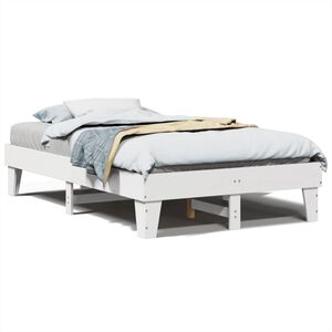 vidaXL Cadre de lit sans matelas blanc 135x190 cm bois de pin massif