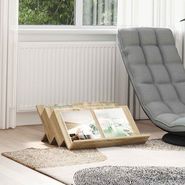 vidaXL &Eacute;tag&egrave;re &agrave; magazines avec &eacute;tag&egrave;re Ch&ecirc;ne Sonoma 65 x 53 x 28,5 cm