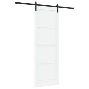 vidaXL Porte coulissante 83 x 232 cm Bois de pin massif Blanc et noir