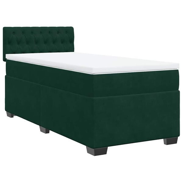 vidaXL Sommier &agrave; lattes de lit avec matelas Vert fonc&eacute; 100x200 cm