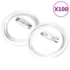 vidaXL Kit de badges &agrave; bouton avec &eacute;pingles 100 sets Acrylique 44 mm