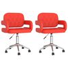 vidaXL Chaises pivotantes &agrave; manger lot de 2 rouge similicuir