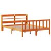 vidaXL Cadre de lit et t&ecirc;te de lit sans matelas cire marron 140x190 cm