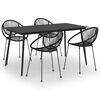 vidaXL Ensemble &agrave; manger d'ext&eacute;rieur 5 pcs Rotin PVC Noir