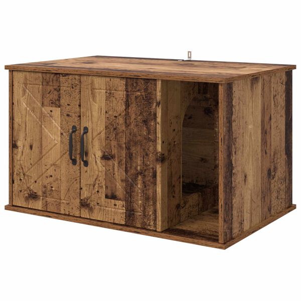 vidaXL Maison pour chat Bois ancien 85 x 55 x 50 cm Bois d'ing&eacute;nierie