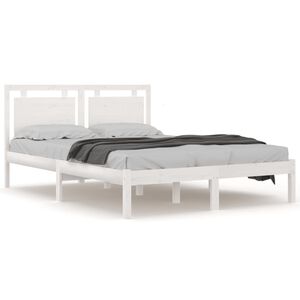 vidaXL Cadre de lit sans matelas blanc 120x200 cm bois massif