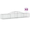 vidaXL Paniers &agrave; gabions arqu&eacute;s 8 pcs 300x50x40/60 cm fer galvanis&eacute;