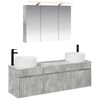 vidaXL Ensemble d'armoire de salle de bain 4 pc Gris b&eacute;ton