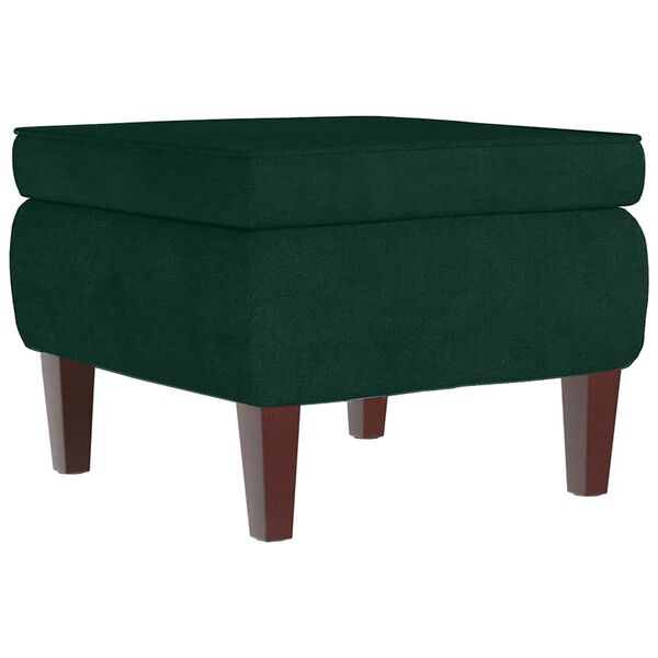 vidaXL Tabouret avec pieds en bois Vert fonc&eacute; Velours
