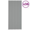 vidaXL Panneau de toiture 36 pcs Gris 100 x 45 cm Acier galvanis&eacute;