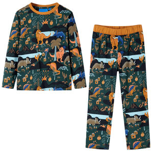 vidaXL Pyjamas enfants &agrave; manches longues vert fonc&eacute; 92