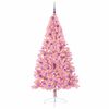 vidaXL Sapin de Noël artificiel pré-éclairé Rose 210 cm PVC
