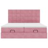 vidaXL Cadre de lit ottoman avec matelas rose 160x200 cm velours
