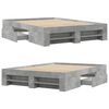 vidaXL Cadre de lit sans matelas gris b&eacute;ton 140x200 cm bois ing&eacute;nierie