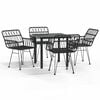 vidaXL Ensemble &agrave; manger de jardin 5 pcs Noir R&eacute;sine tress&eacute;e