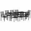 vidaXL Ensemble de salle &agrave; manger pour jardin 9 pcs Noir