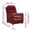 vidaXL Fauteuil de massage Rouge bordeaux Tissu
