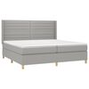 vidaXL Sommier &agrave; lattes de lit matelas LED Gris clair 200x200 cm Tissu
