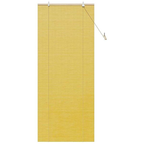 vidaXL Store enrouleur avec des rideaux Jaune 80 x 220 cm Bambou