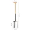 vidaXL Fourche &agrave; creuser de jardin avec poign&eacute;e en T acier et bois dur