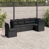 vidaXL Salon de jardin 6 pcs avec coussins noir r&eacute;sine tress&eacute;e