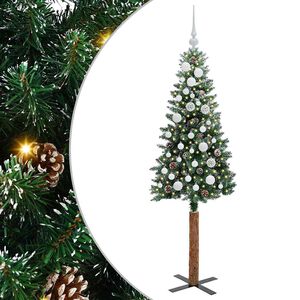 vidaXL Sapin de No&euml;l mince Vert 150 cm PVC et bois de pin massif