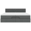 VidaXL Cadre de lit ottoman avec matelas gris fonc&eacute; 200x200 cm tissu