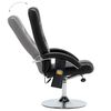 vidaXL Fauteuil de massage avec repose-pied noir similicuir