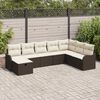 vidaXL Ensemble de canapé de jardin 8 pcs Marron Poly rotin