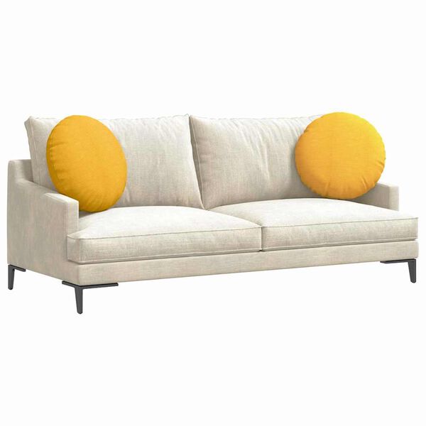 vidaXL Coussins de si&egrave;ge 2 pcs Jaune clair &Oslash; 50 cm